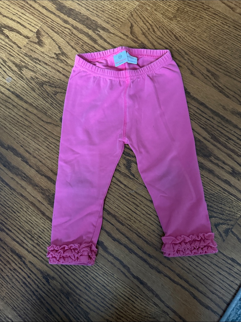 Girls Pink Ruffle Hem Capri Pants